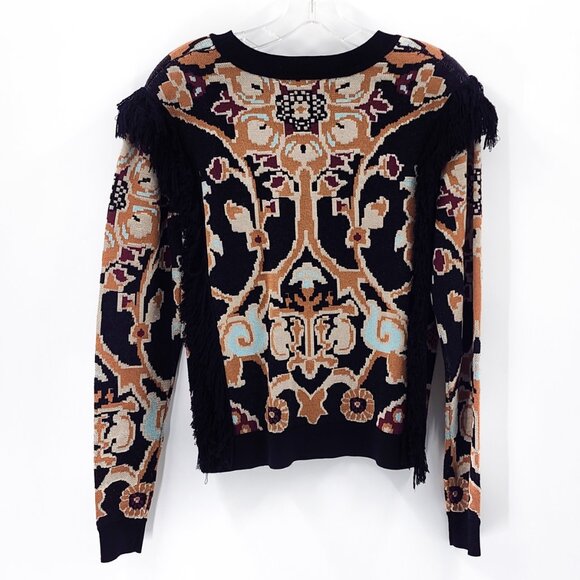 RONNY KOBO Sweater Tilda Printed Fringe Long Sleeve - Picture 3 of 6
